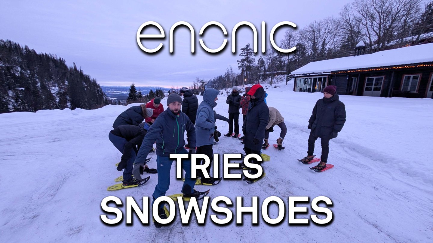 Enonic Tries Snowshoes