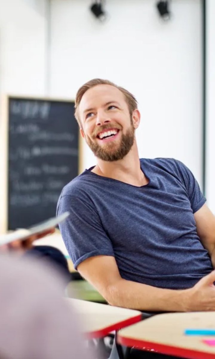 Man Smiling Meeting