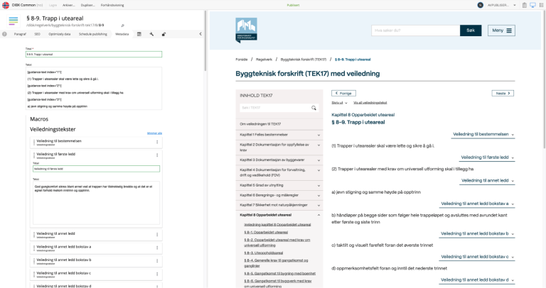 DiBK Guidance Content Type with Macros