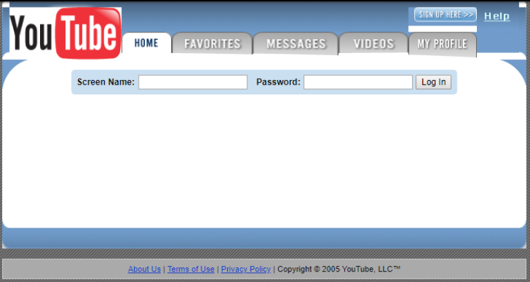 YouTube i 2005.