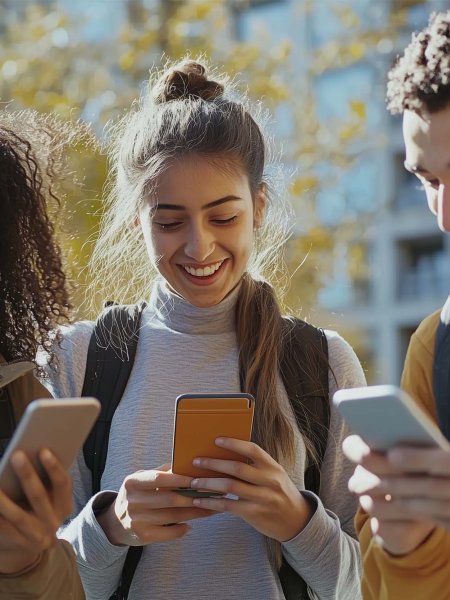 Students Phones People Group