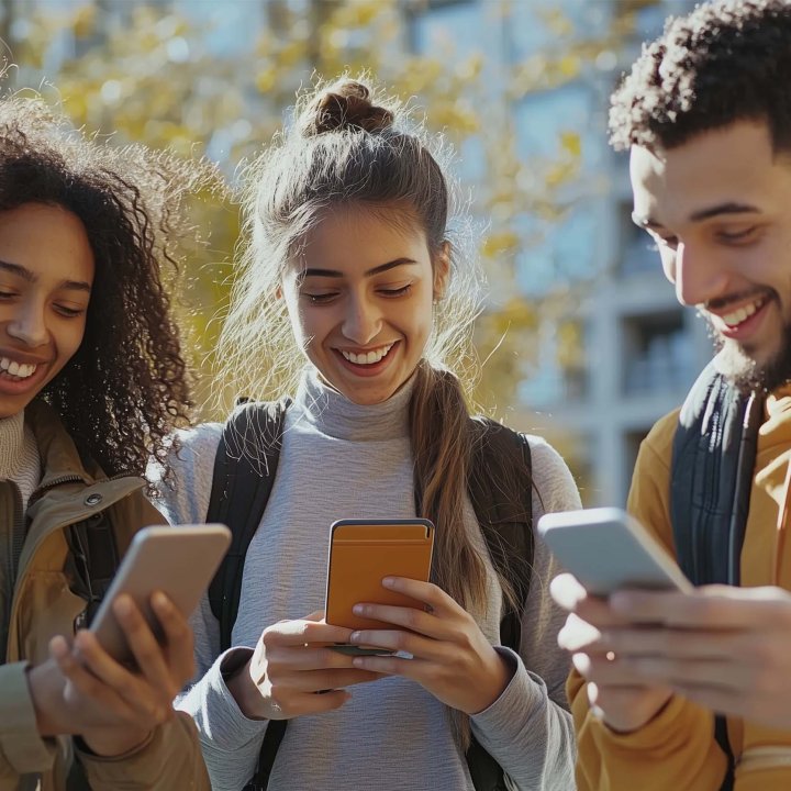 Students Phones People Group