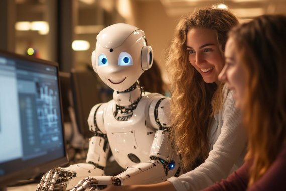 Women Robot AI Content Editors