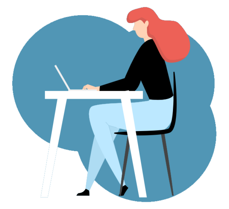 Woman Working Desk