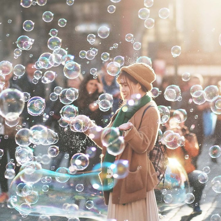 Woman Soap Bubbles DXP digital experience platform