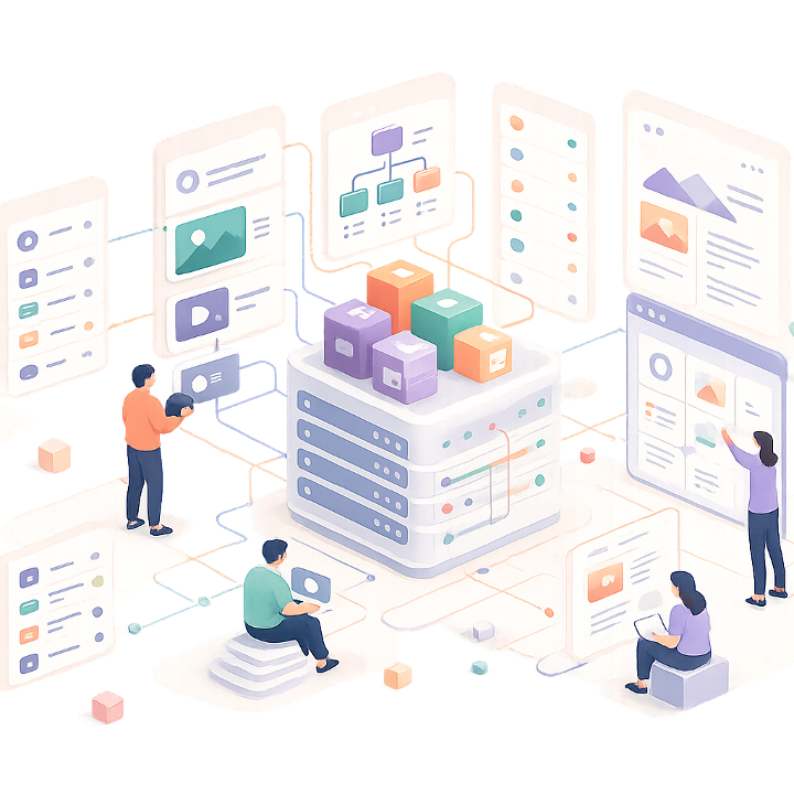 Structured content illustrated