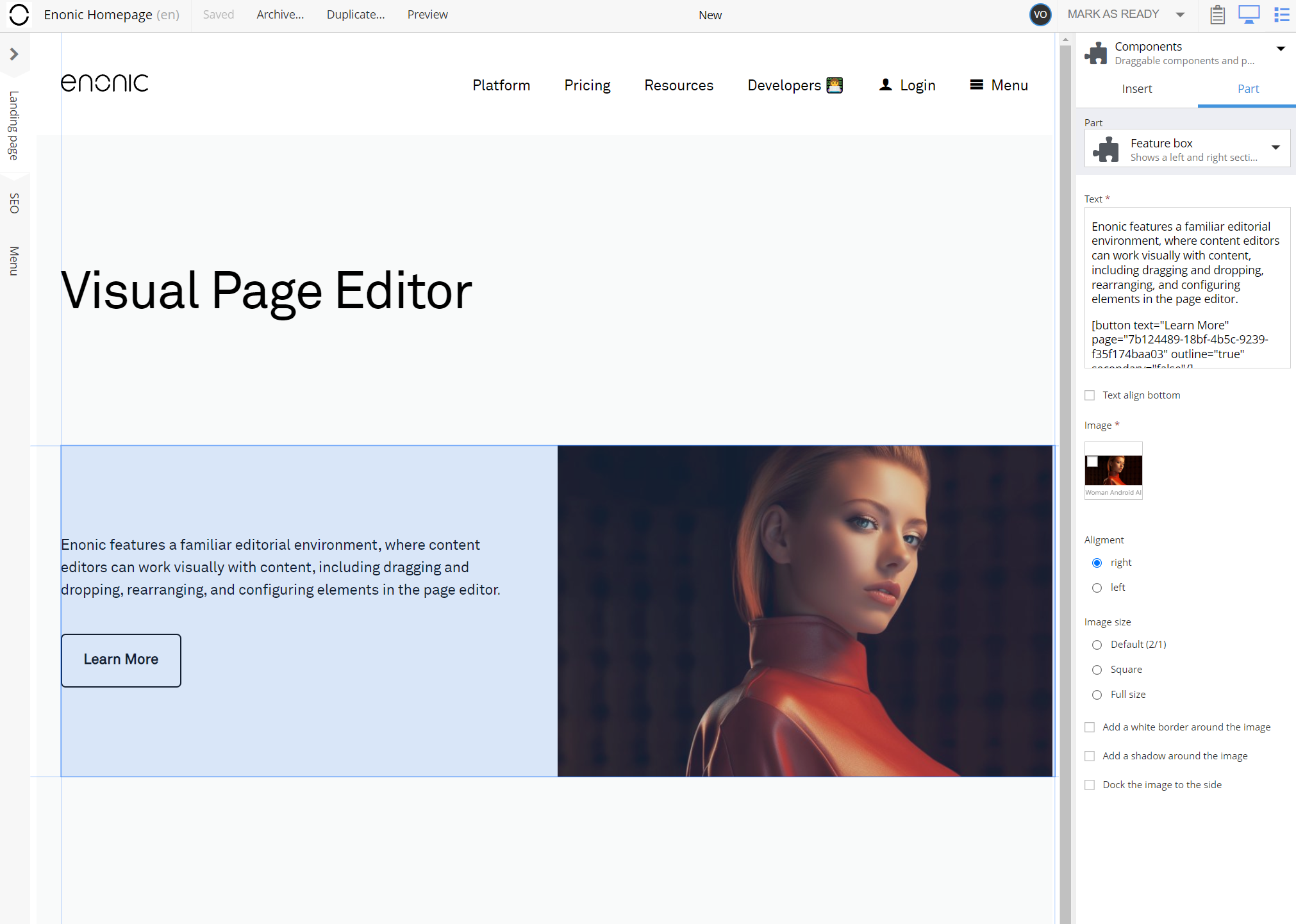 Visual Page Editing