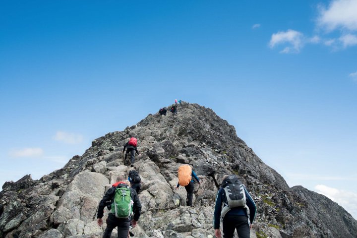 Mountain Climbers People Blue Sky