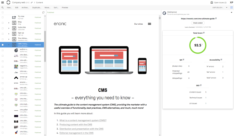 Enonic Pluggable Example Siteimprove