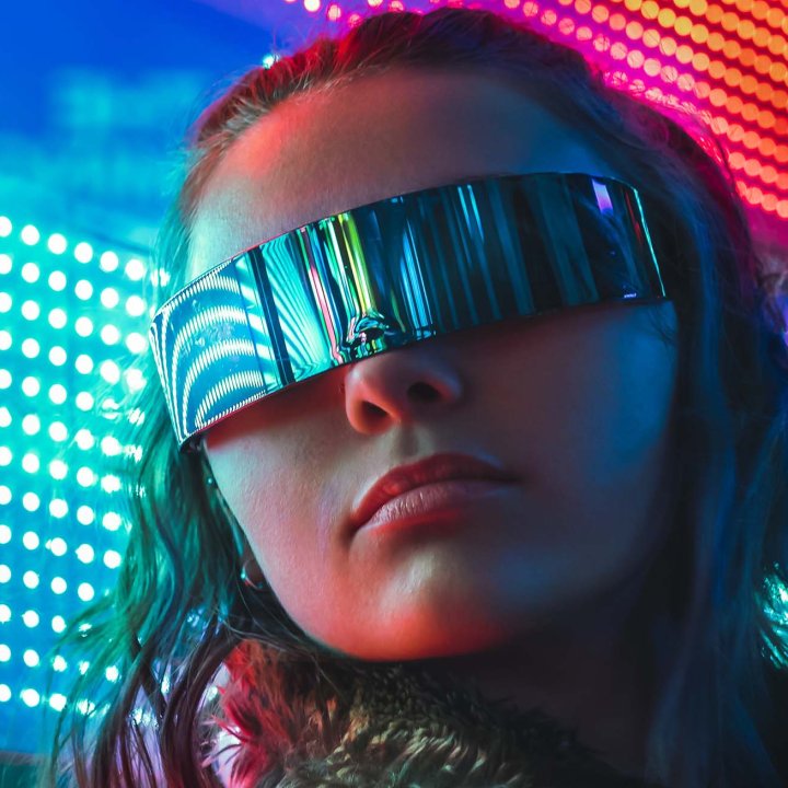 Woman Neon Colors Future Next Generation Headless CMS