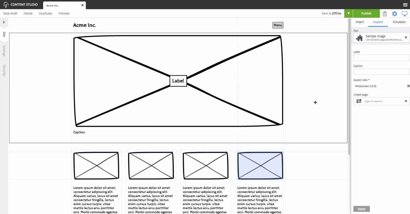 Wireframe prototyping app