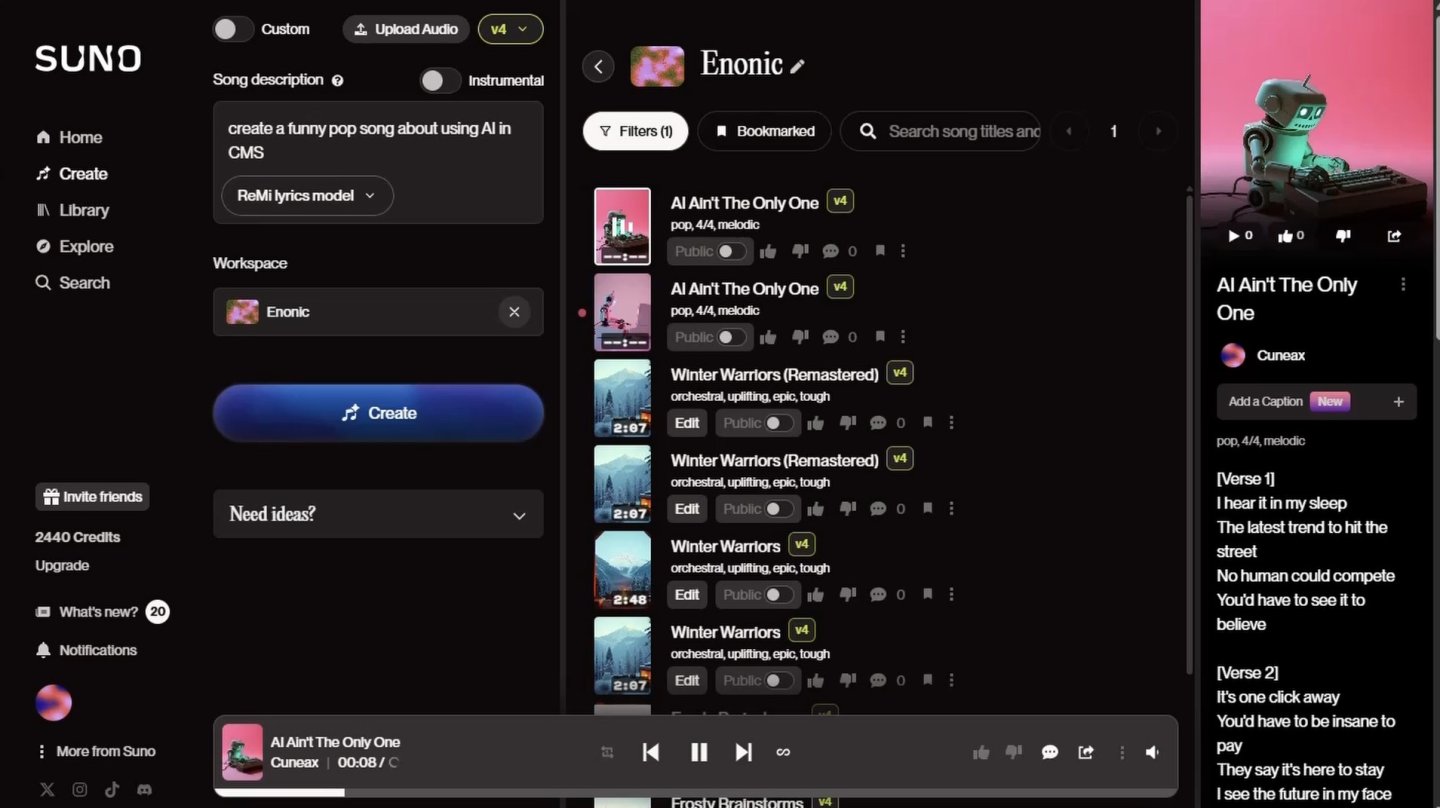AI Music Generation Example