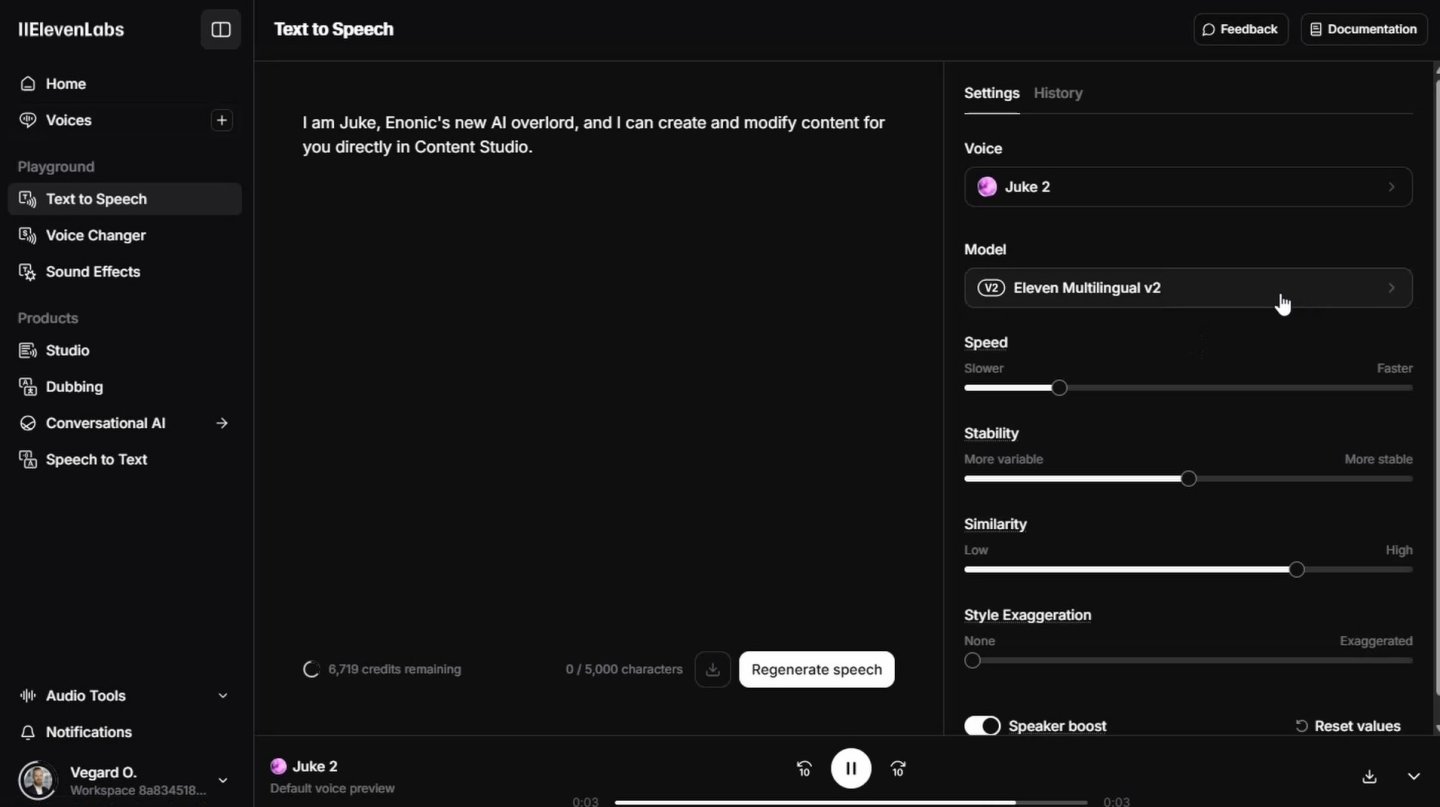 AI Audio Generation Example