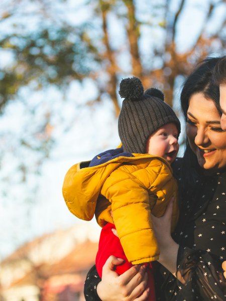 Family with baby