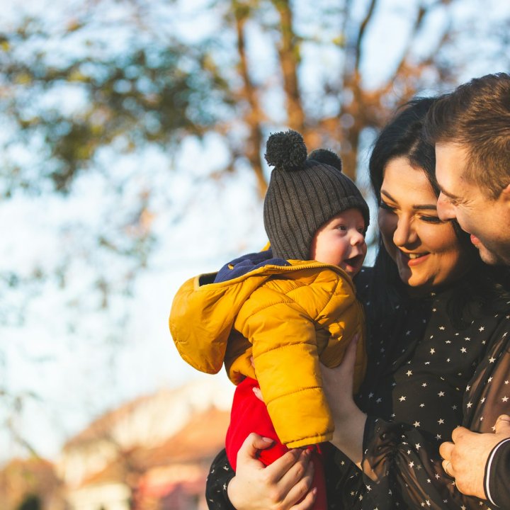 Family with baby