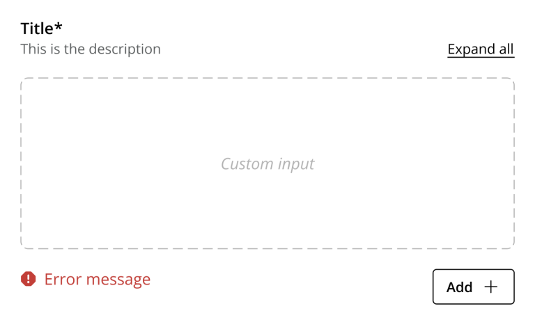 Screenshot of a custom input field in Content Studio 6.