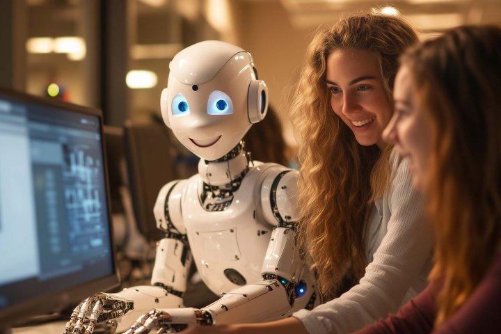 Women Robot AI Content Editors