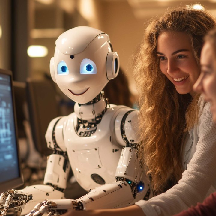 Women Robot AI Content Editors