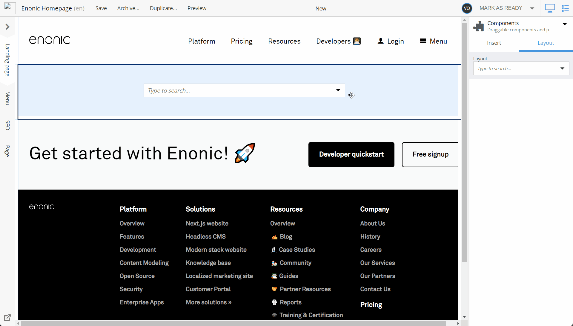 New Enonic.com Components