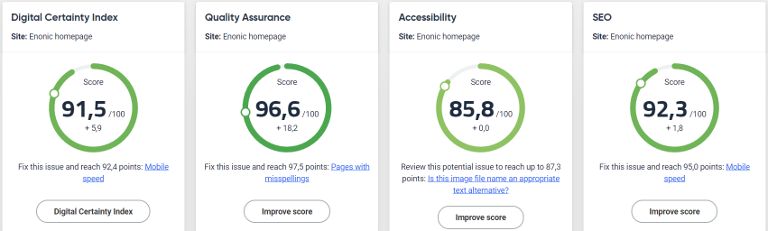 Siteimprove Results Enonic.com