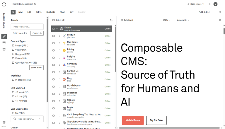 Search in Content Studio 2026