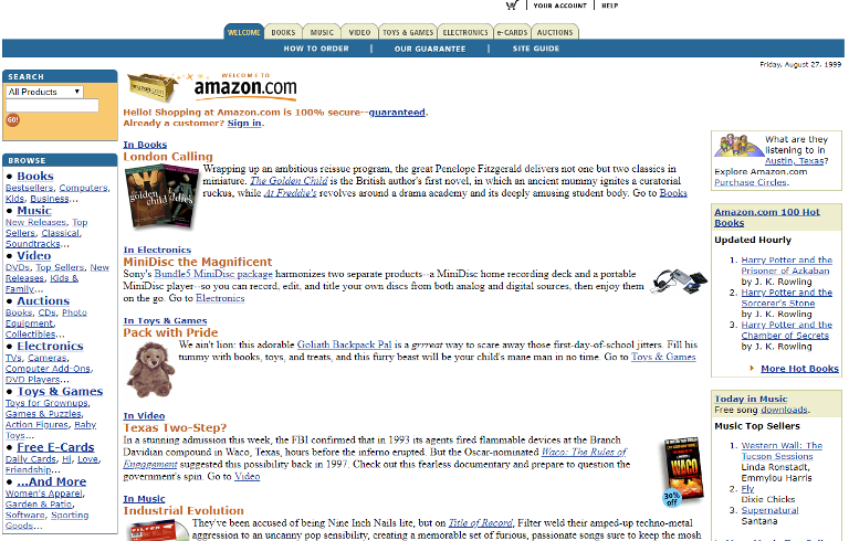 Amazon in 1999.