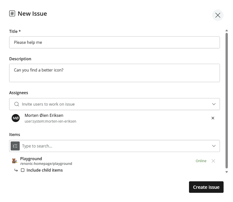 Screengrab of the Issues system in Content Studio.