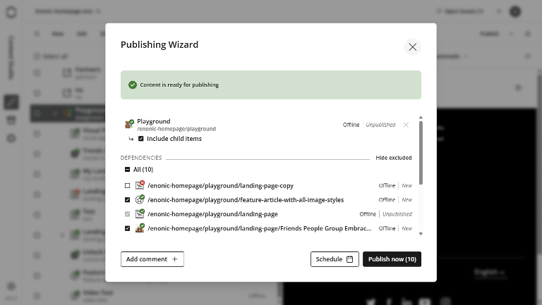 Publish or unpublish content items in batch.
