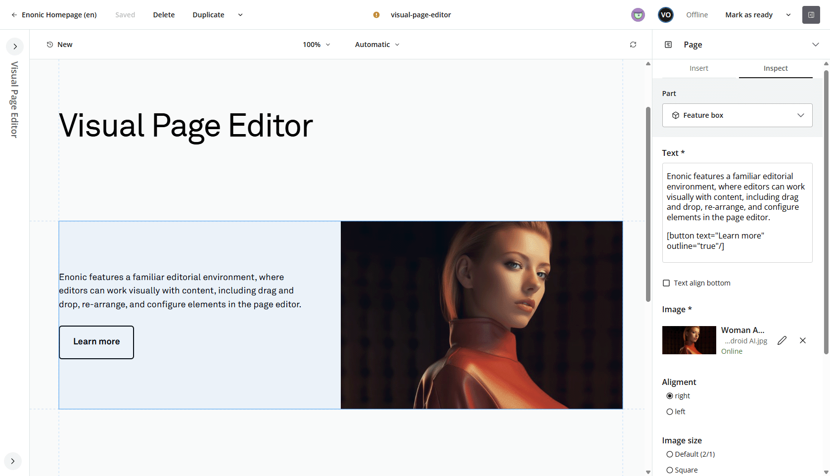 Visual Page Editing